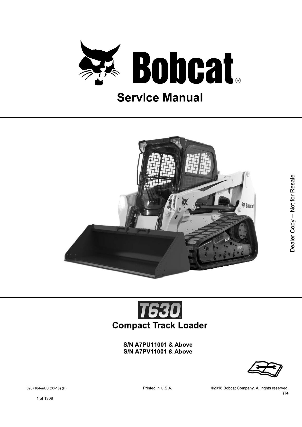 T630 Compact Track Loader Service Manual Bobcat